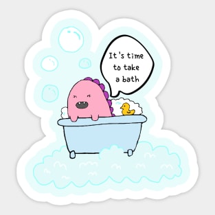 It is time to take a bath, dinosaur Sticker